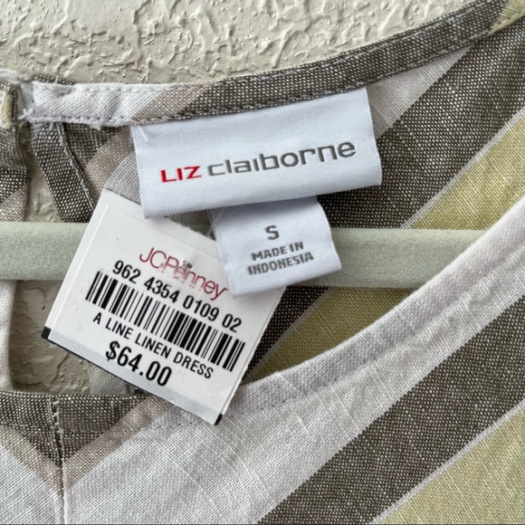 Liz Claiborne women’s Linen blend sleeveless shift dress with pockets, small - Picture 3 of 7